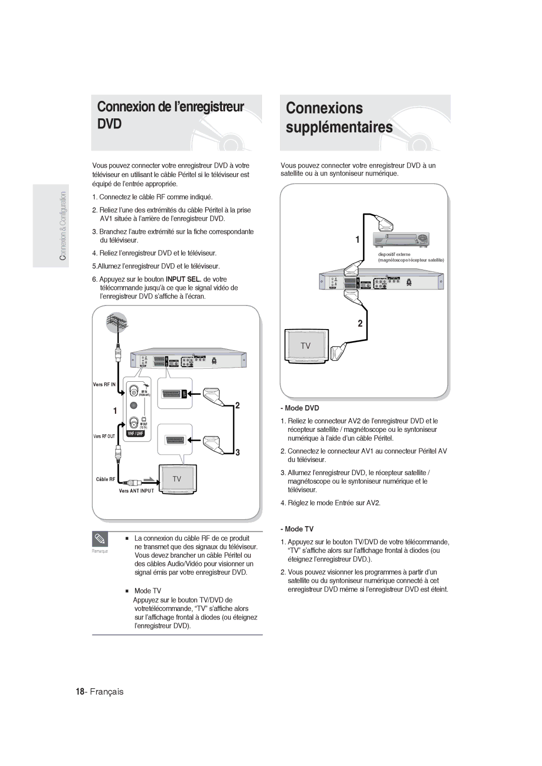 Samsung DVD-R128/EUR, DVD-R128/XET, DVD-R128/XEG, DVD-R129/XEG, DVD-R129/XEB, DVD-R130/XEG, DVD-R128/XEB manual Mode DVD, Mode TV 