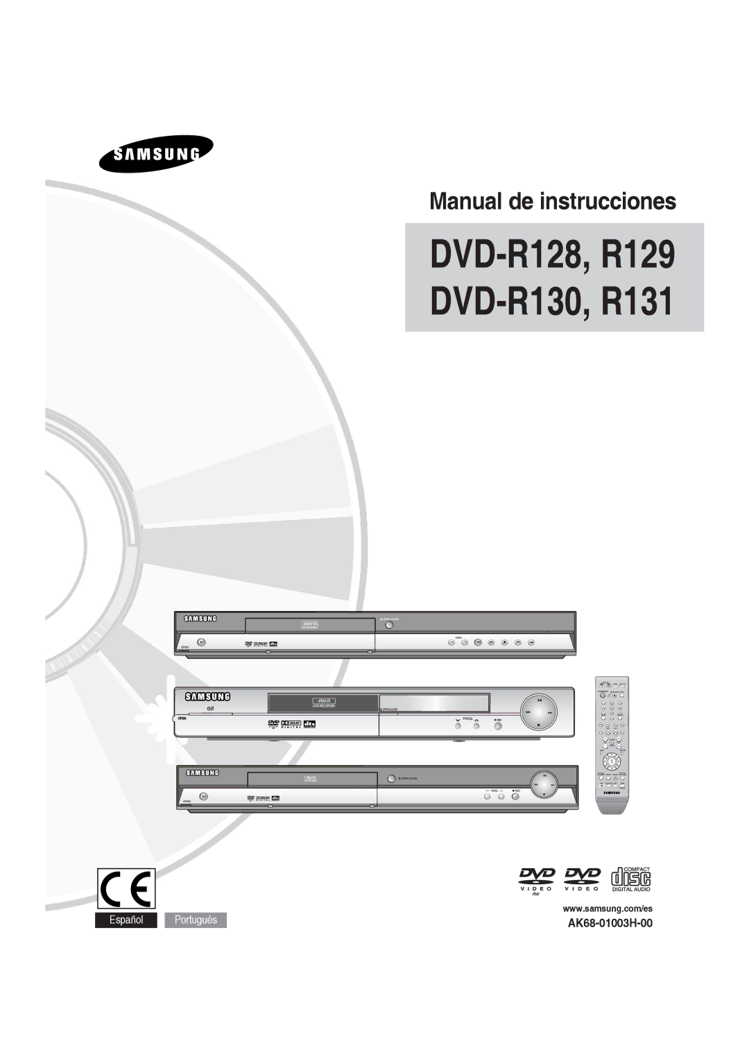 Samsung DVD-R128/XEG, DVD-R128/XET, DVD-R129/XEG, DVD-R129/XEB, DVD-R130/XEG manual DVD-R128, R129 DVD-R130, R131 