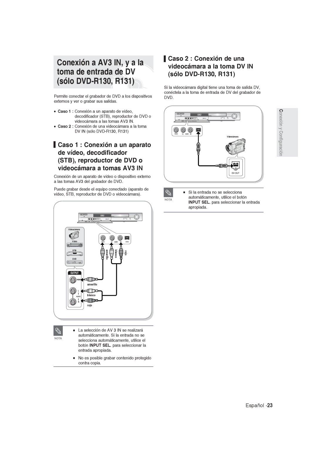 Samsung DVD-R130/XEB, DVD-R128/XET, DVD-R128/XEG, DVD-R129/XEG, DVD-R129/XEB, DVD-R130/XEG manual Amarillo Blancored Rojo 