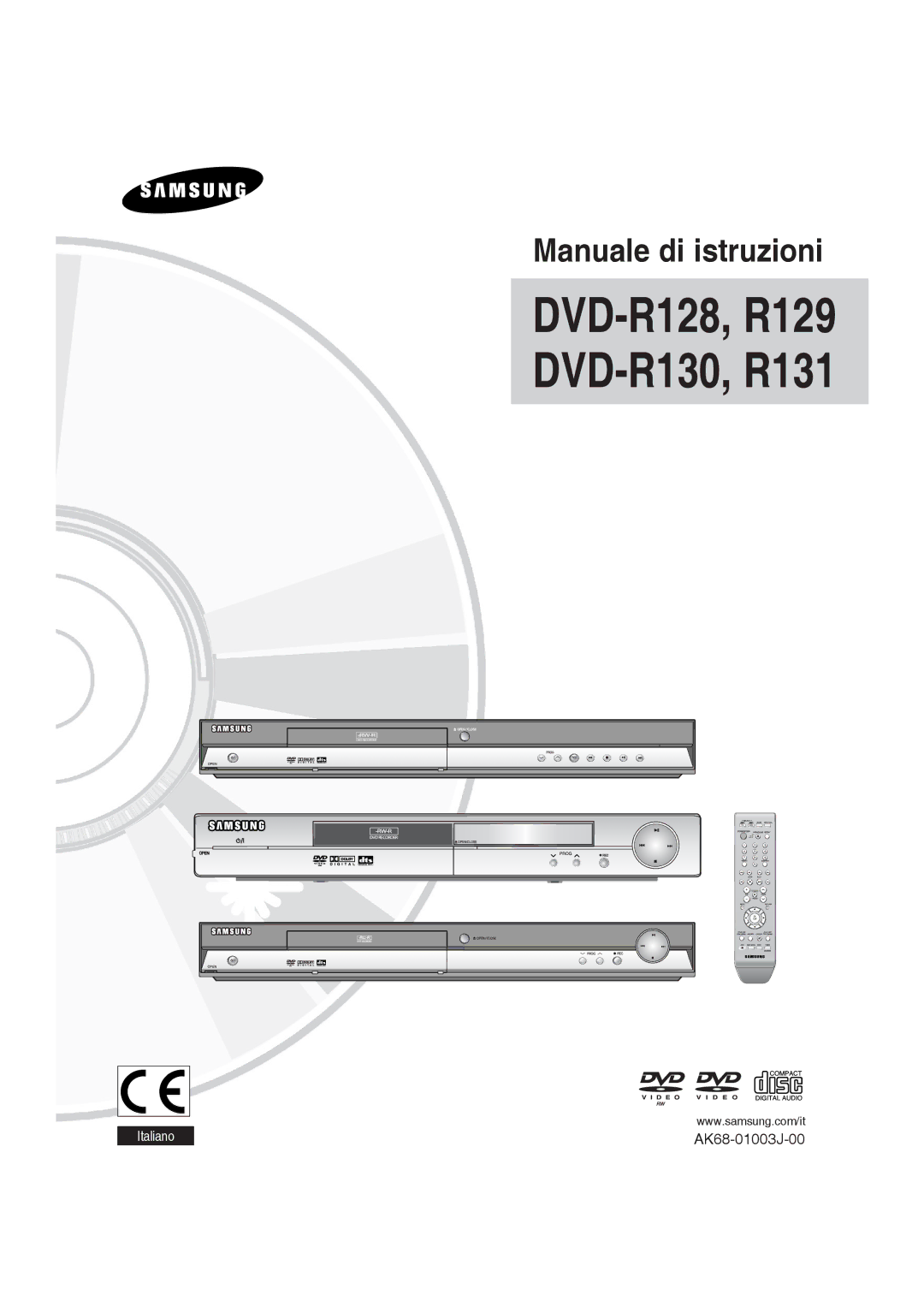 Samsung DVD-R131/XET, DVD-R128/XET manual Manuale di istruzioni, AK68-01003J-00 