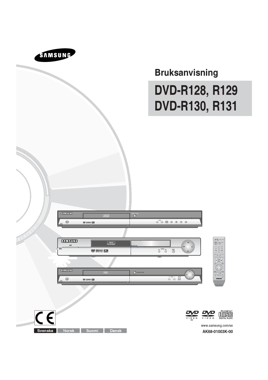 Samsung DVD-R129/XEE manual DVD-R130, R131 