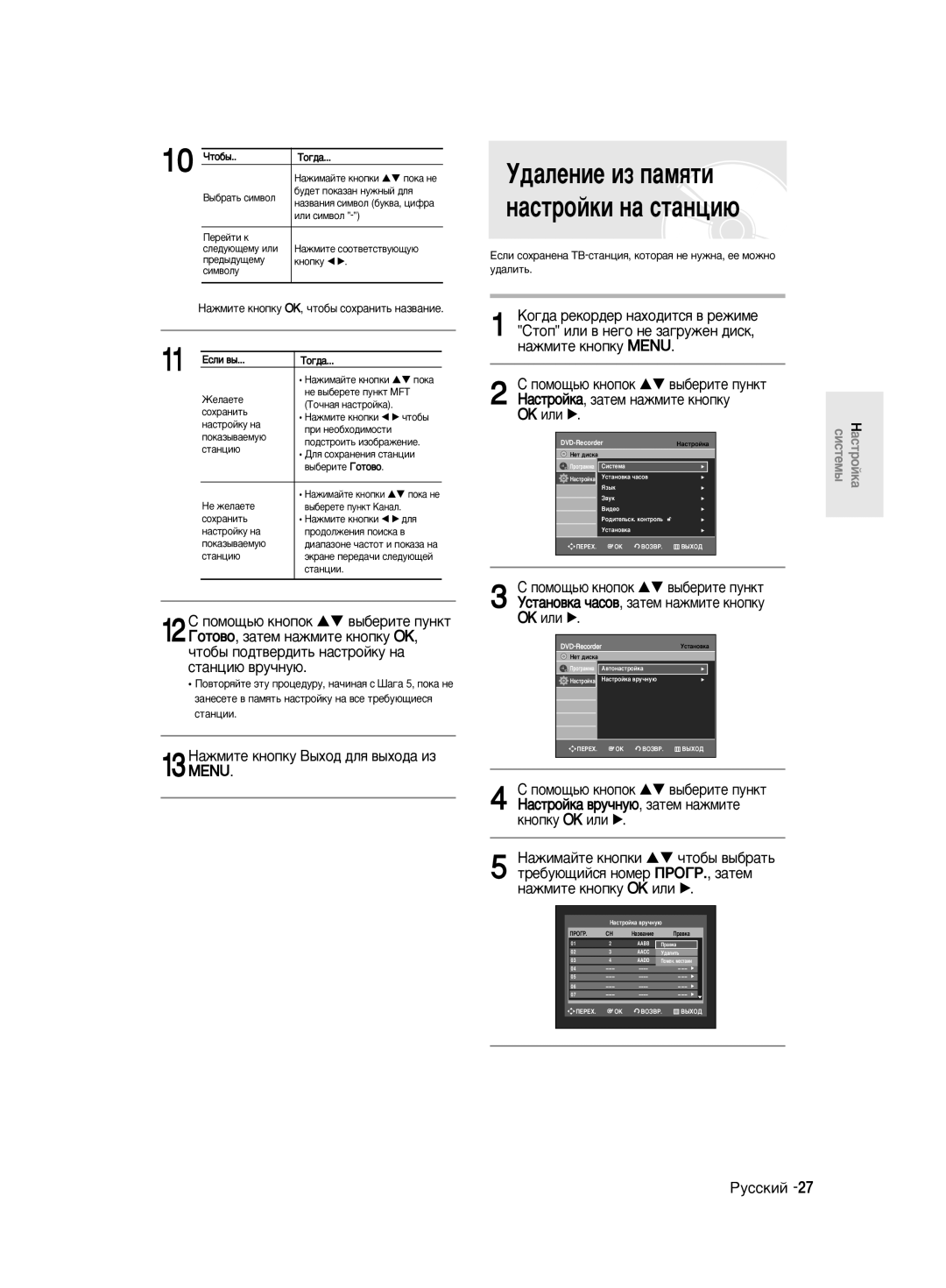 Samsung DVD-R130K/SEO manual 13ç‡ÊÏËÚÂ Íìóôíû Ç˚ıÓ‰ ‰Îﬂ ‚˚ıÓ‰‡ ËÁ Menu, ‡ÊÏËÚÂ Íìóôíû OK ËÎË √ 