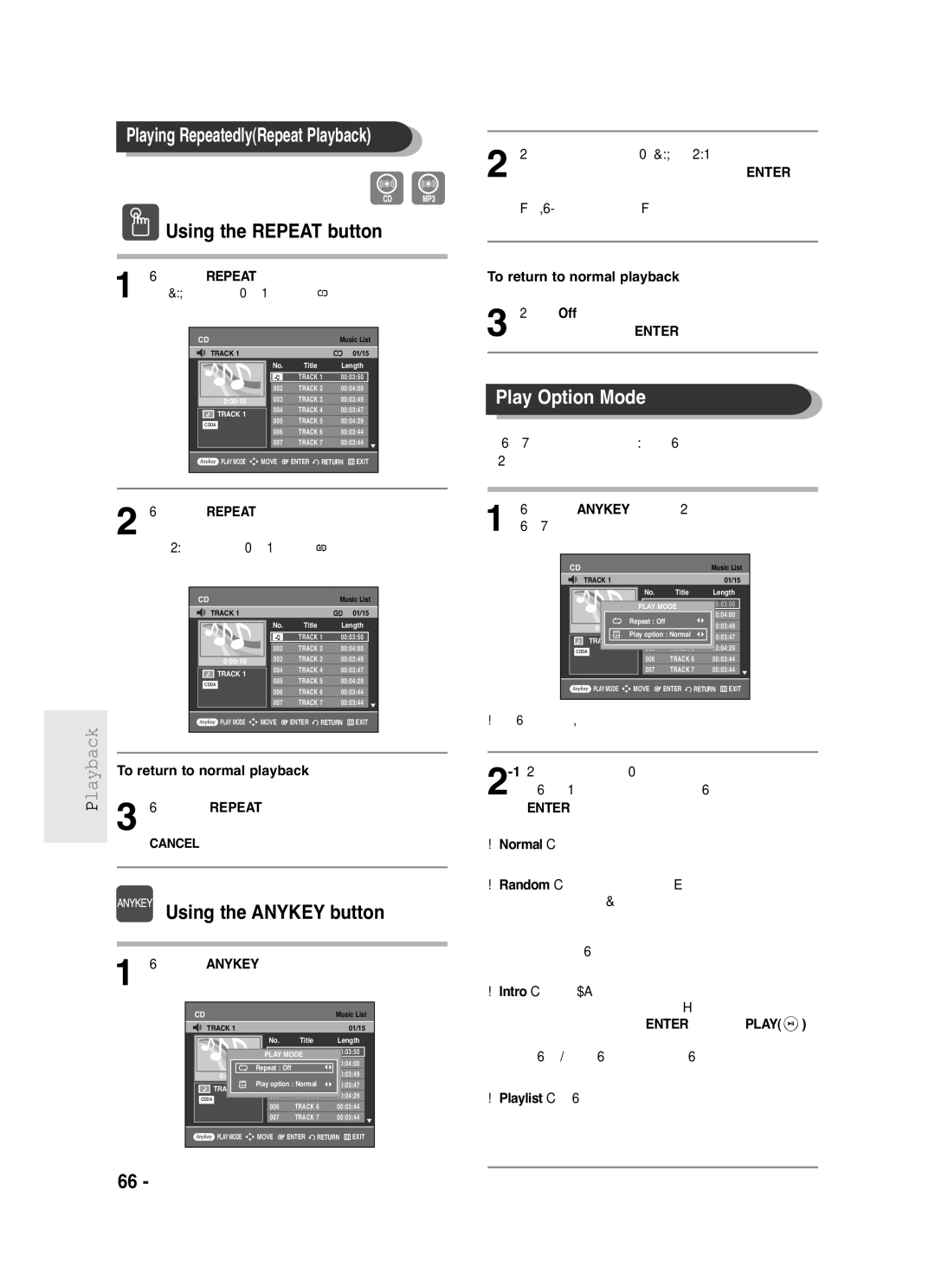 Samsung DVD-R130S instruction manual Play Option Mode, Layback 