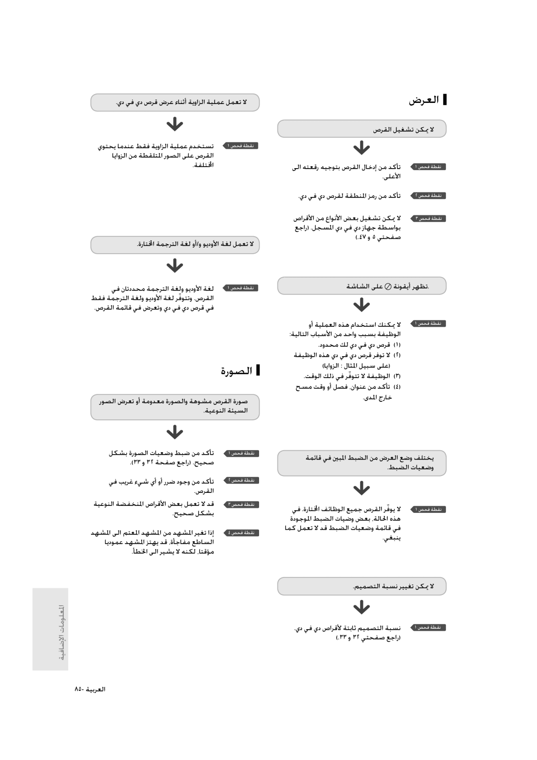 Samsung DVD-R135/UMG, DVD-R135/HAC, DVD-R135/XSG manual ةرﻮﺼﻟا, ضﺮﻌﻟا 