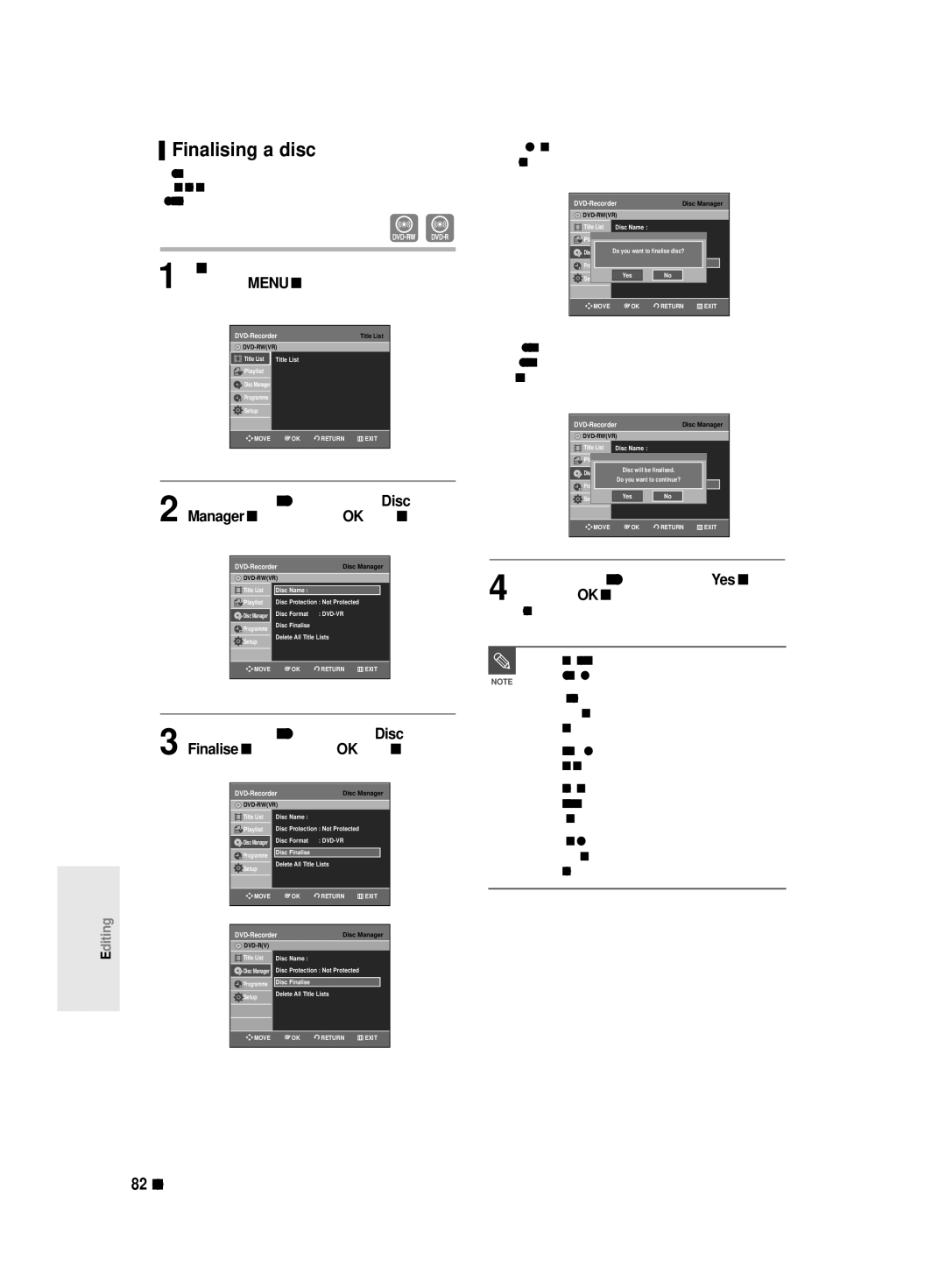 Samsung DVD-R135/HAC, DVD-R135/UMG manual Finalising a disc, Disc is finalised 