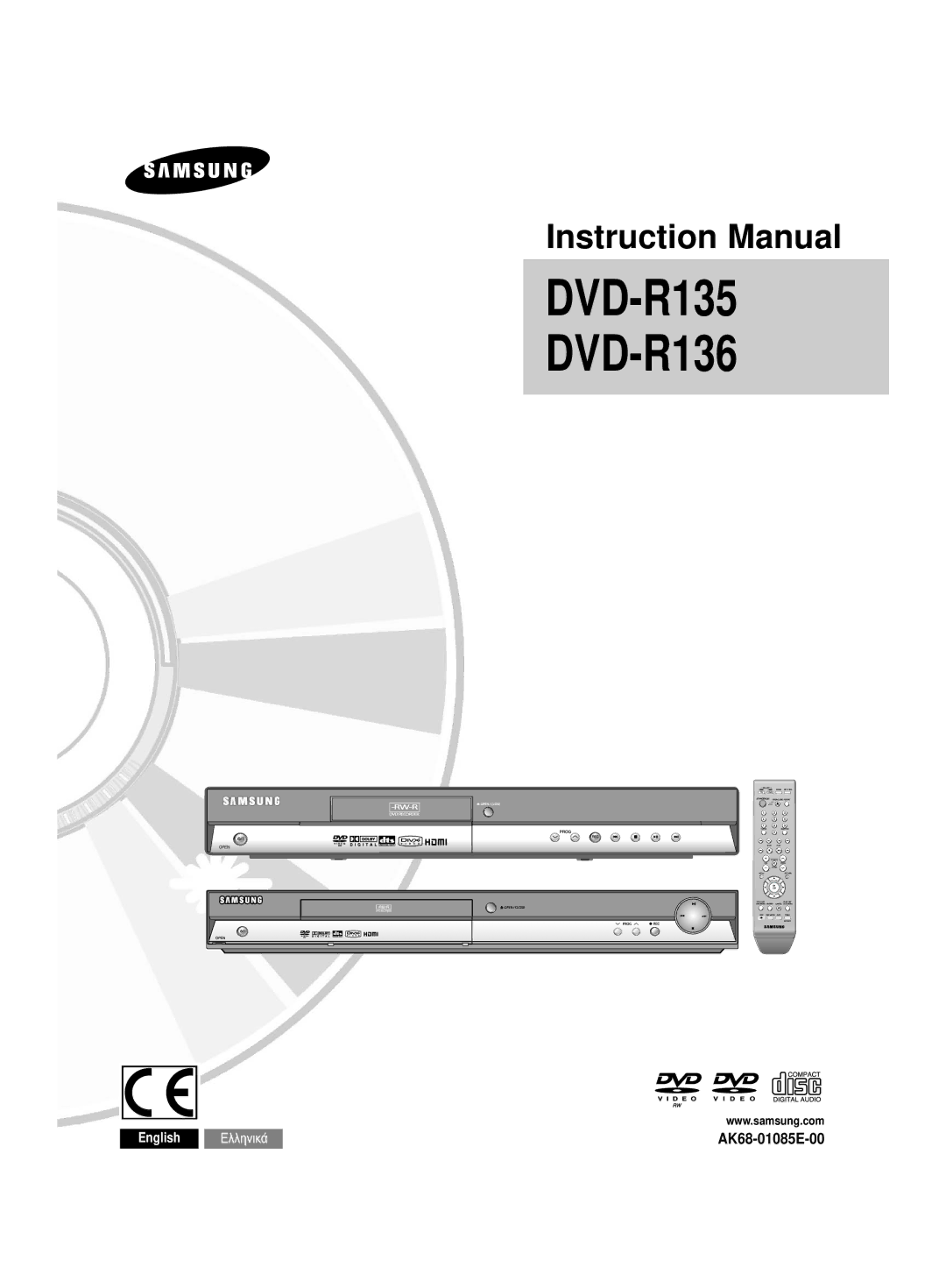 Samsung DVD-R135/EUR, DVD-R135/XEB, DVD-R135/XEH manual DVD-R135 DVD-R136 