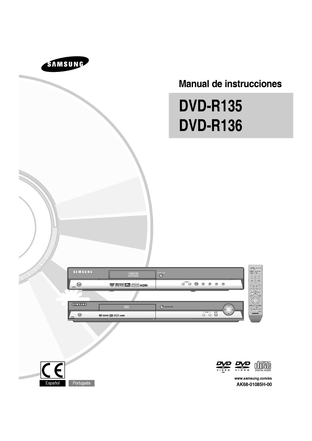 Samsung DVD-R135/XEB, DVD-R135/XEG, DVD-R135/XEF, DVD-R135/EUR, DVD-R135/XEE, DVD-R135/XEC manual DVD-R135 DVD-R136 