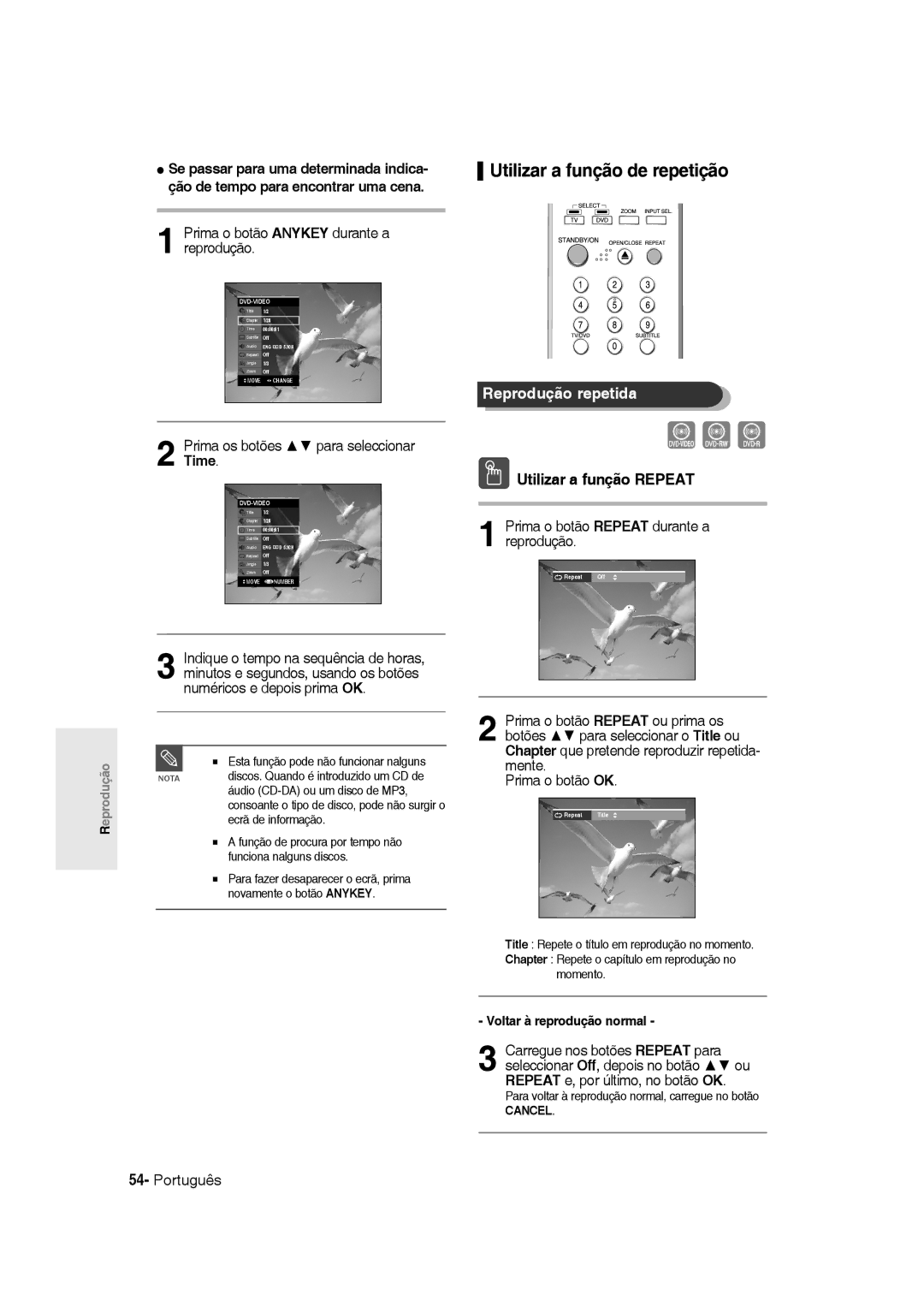 Samsung DVD-R135/XEC, DVD-R135/XEG manual Utilizar a função de repetição, Reprodução repetida, Utilizar a função Repeat 