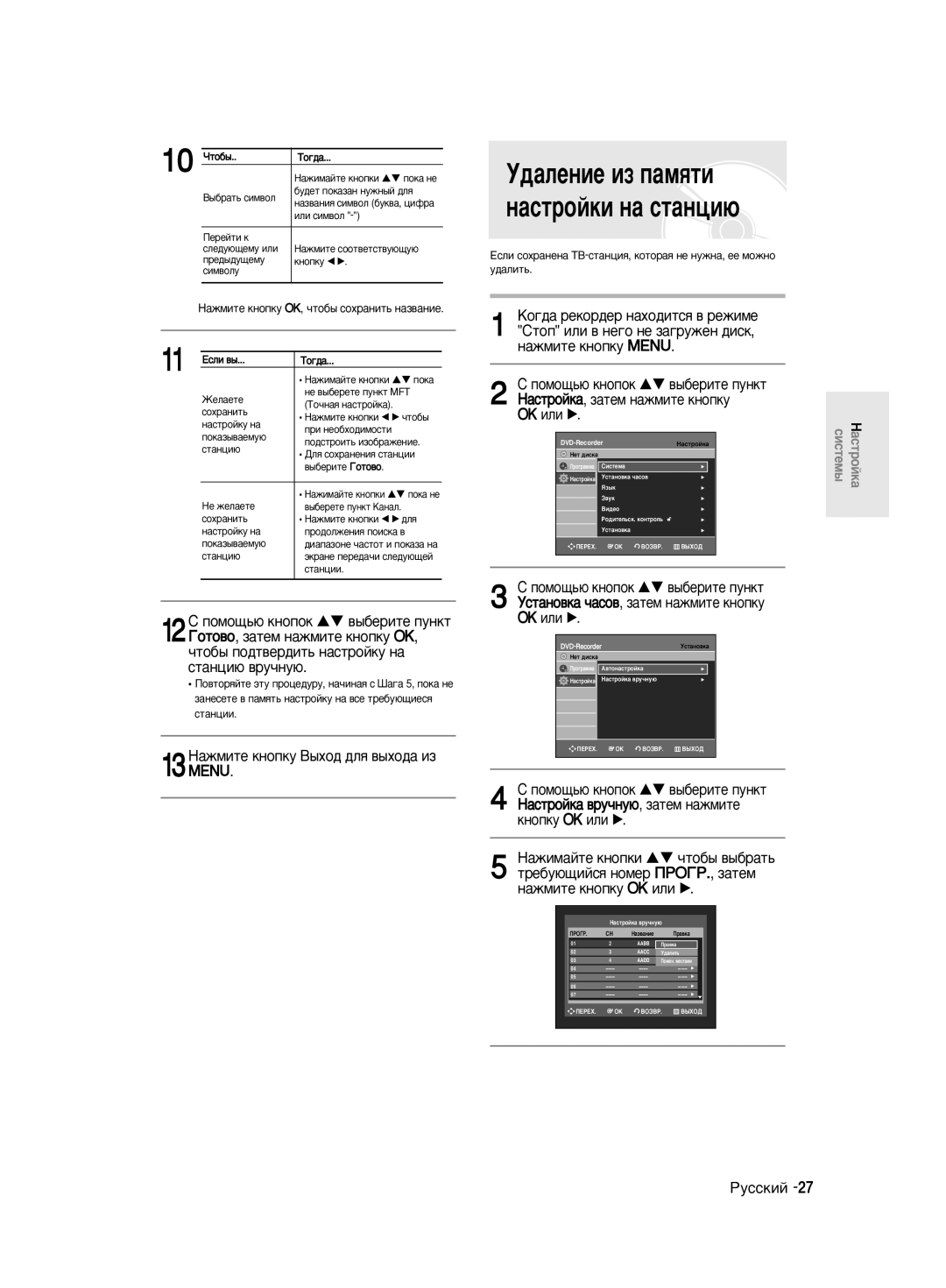 Samsung DVD-R140MK/SEO manual 13ç‡ÊÏËÚÂ Íìóôíû Ç˚ıÓ‰ ‰Îﬂ ‚˚ıÓ‰‡ ËÁ Menu, Ok Ëîë √, ‡ÊÏËÚÂ Íìóôíû OK ËÎË √ 