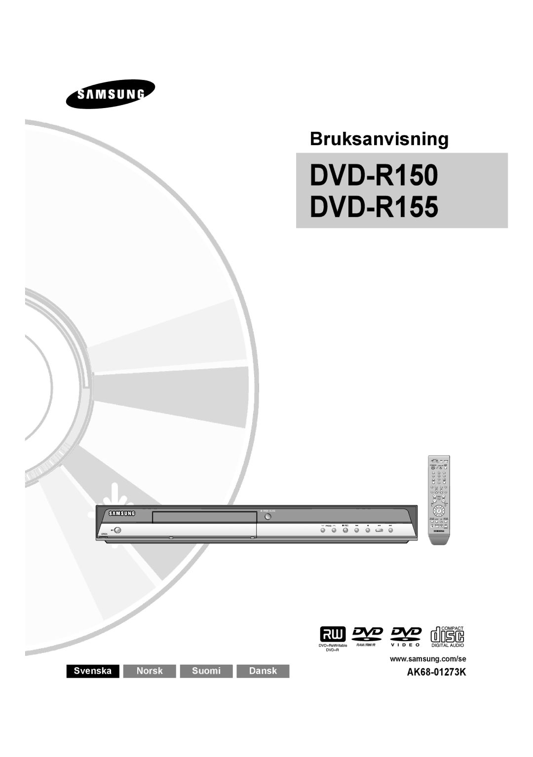 Samsung DVD-R155/XEE, DVD-R150/XEE manual DVD-R150 DVD-R155 