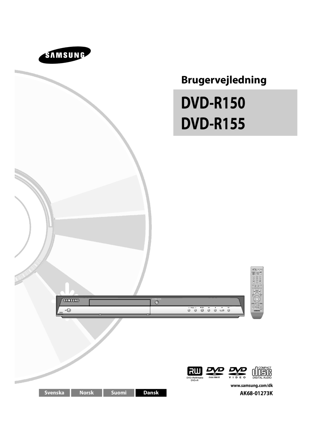 Samsung DVD-R150/XEE, DVD-R155/XEE manual Brugervejledning 