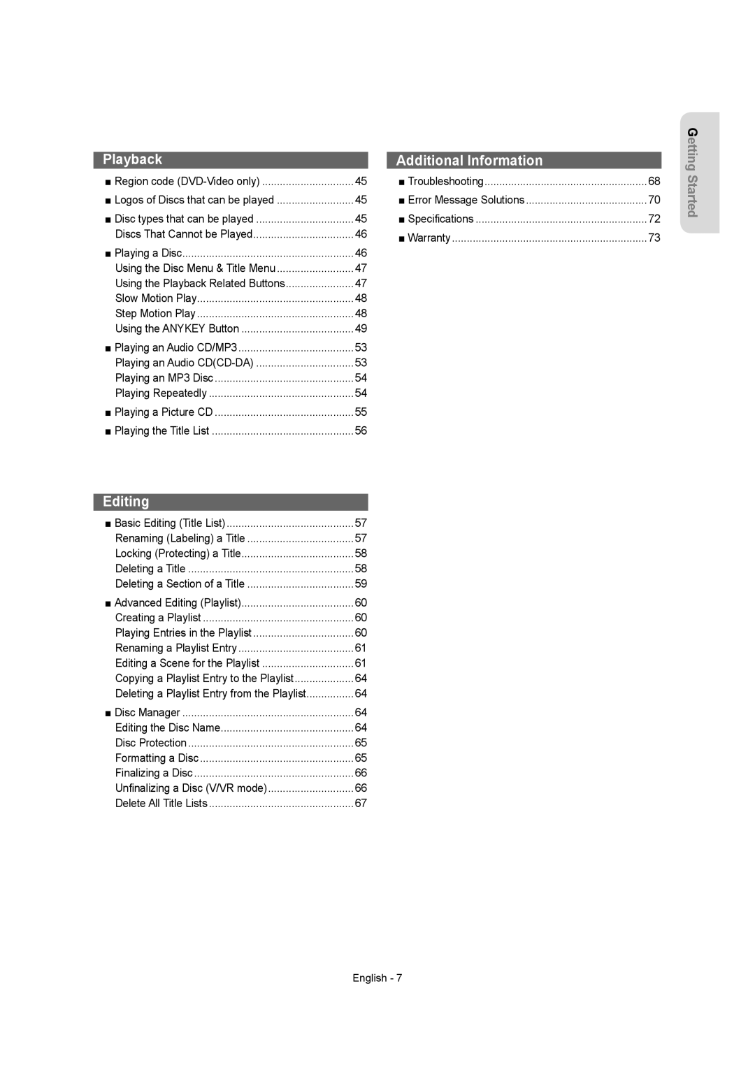 Samsung DVD-R155 instruction manual Additional Information 