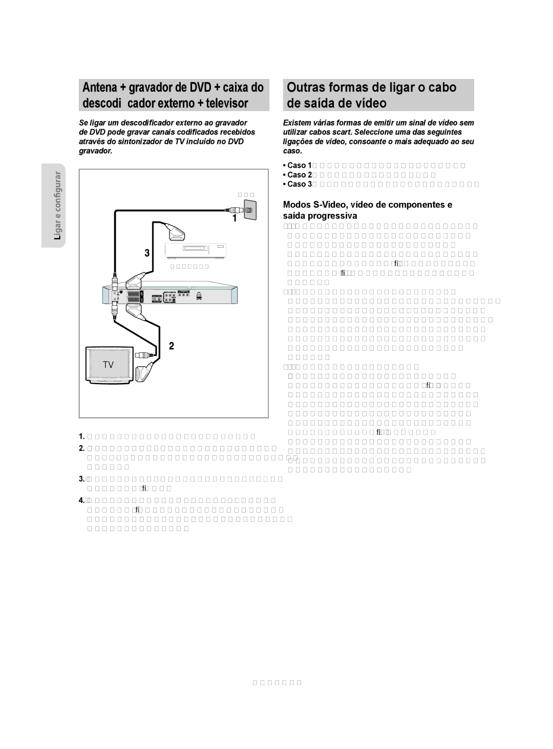 Samsung DVD-R155/XEC, DVD-R155/EUR manual Outras formas de ligar o cabo de saída de vídeo 