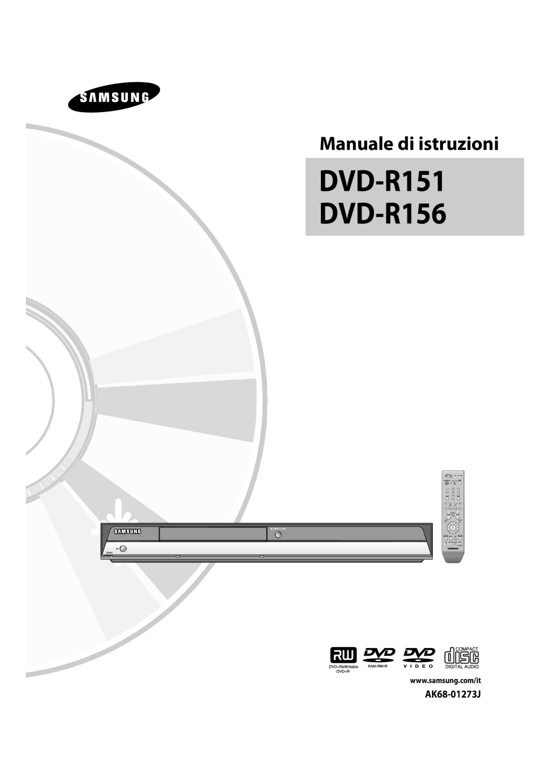 Samsung DVD-R151/XET, DVD-R156/XET manual DVD-R151 DVD-R156 