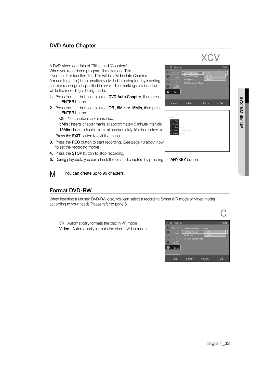 Samsung DVD-R170 user manual Format DVD-RW 