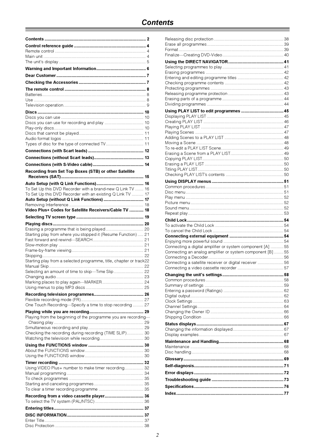 Samsung DVD-R4000EU manual Contents 