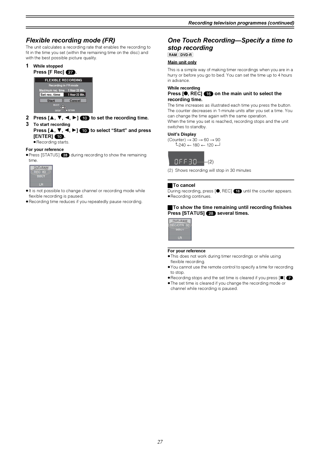 Samsung DVD-R4000EU manual Stop recording 