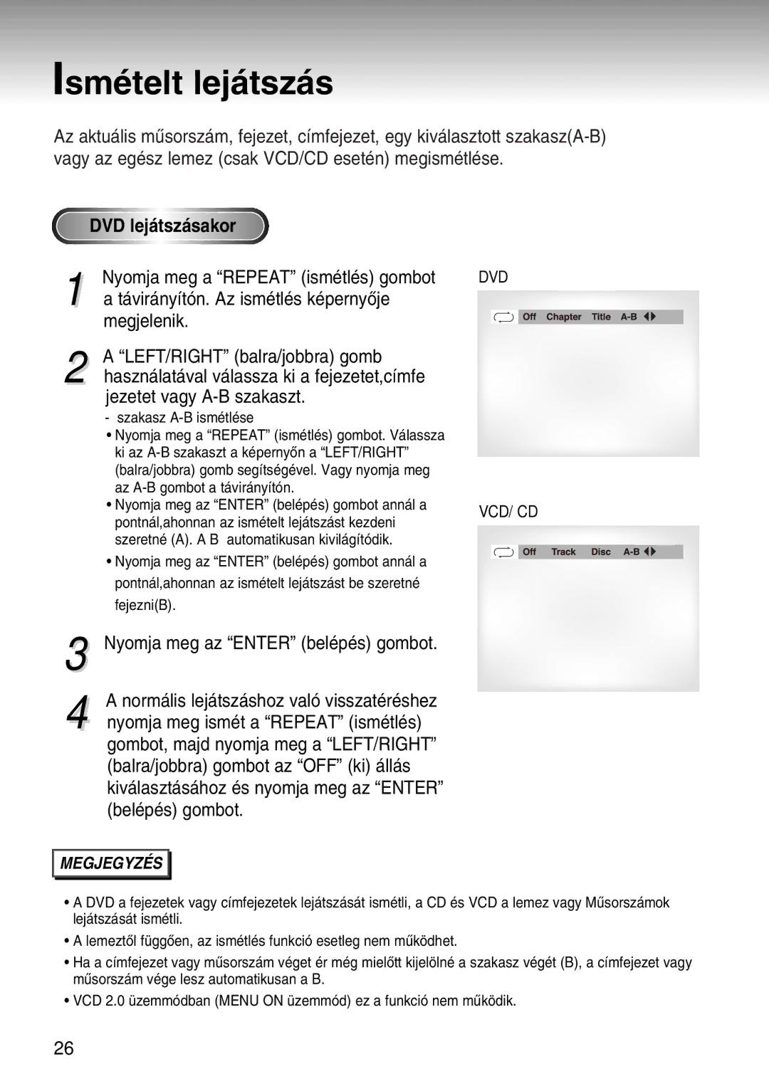 Samsung DVD-S224/XEH, DVD-S224/XET, DVD-S224/EUR manual IsmŽtelt lej‡tsz‡s, DVD lej‡tsz‡sakor 