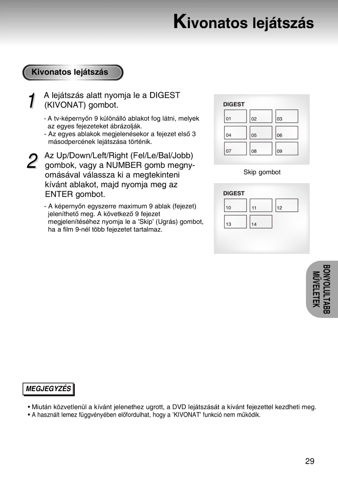 Samsung DVD-S224/XEH, DVD-S224/XET, DVD-S224/EUR manual Kivonatos lej‡tsz‡s 