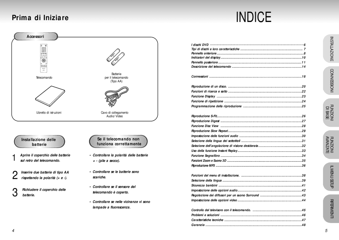 Samsung DVD-S225/XET manual Prima di Iniziare 