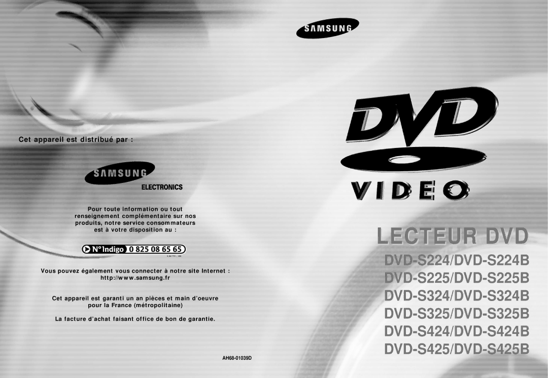 Samsung DVD-S324/XEF manual Lecteur DVD 