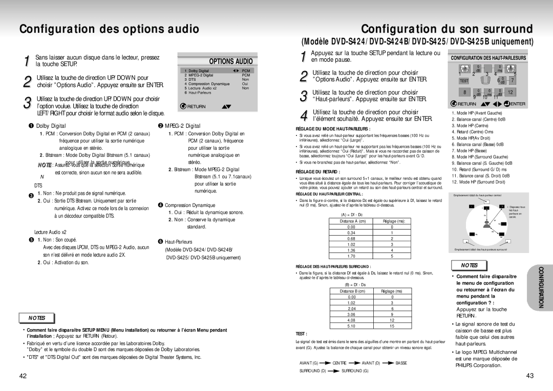 Samsung DVD-S324/XEF ’option voulue. Utilisez la touche de direction, Choisir Options Audio. Appuyez ensuite sur Enter 