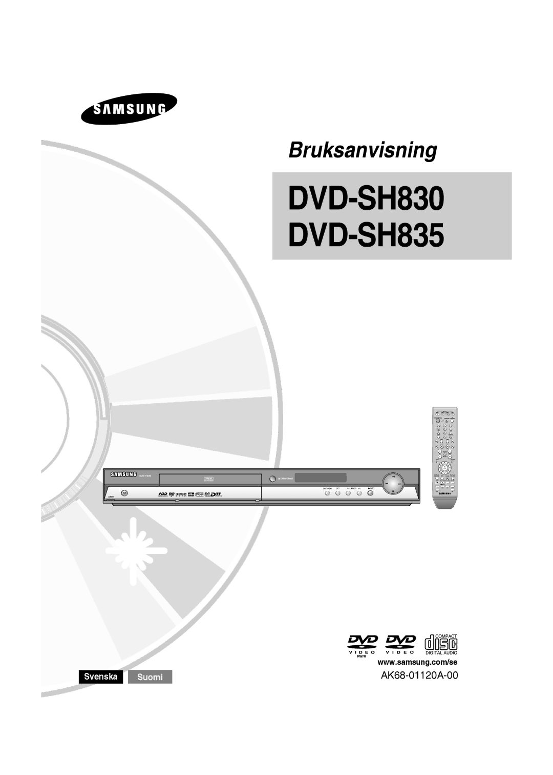 Samsung DVD-SH830/XEE manual DVD-SH830 DVD-SH835 