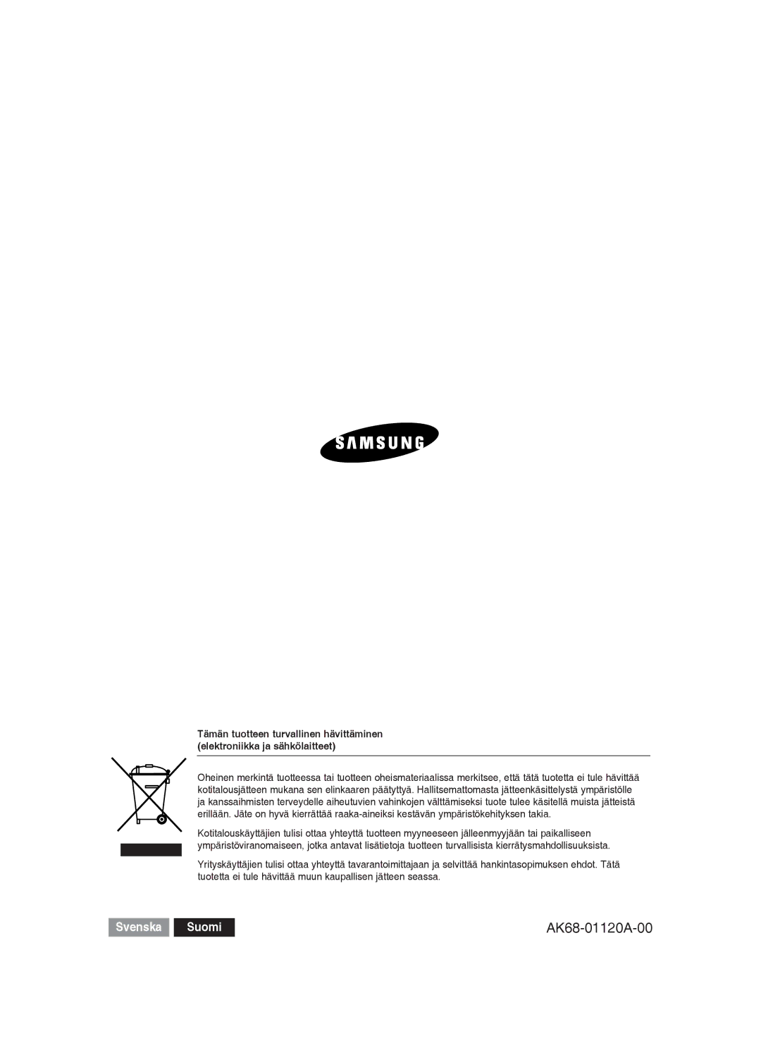 Samsung DVD-SH830/XEE manual AK68-01120A-00 