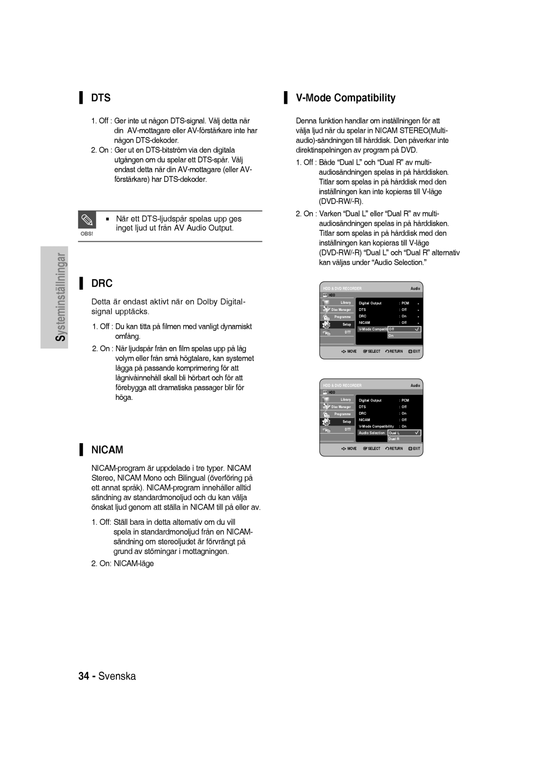 Samsung DVD-SH830/XEE manual Mode Compatibility 