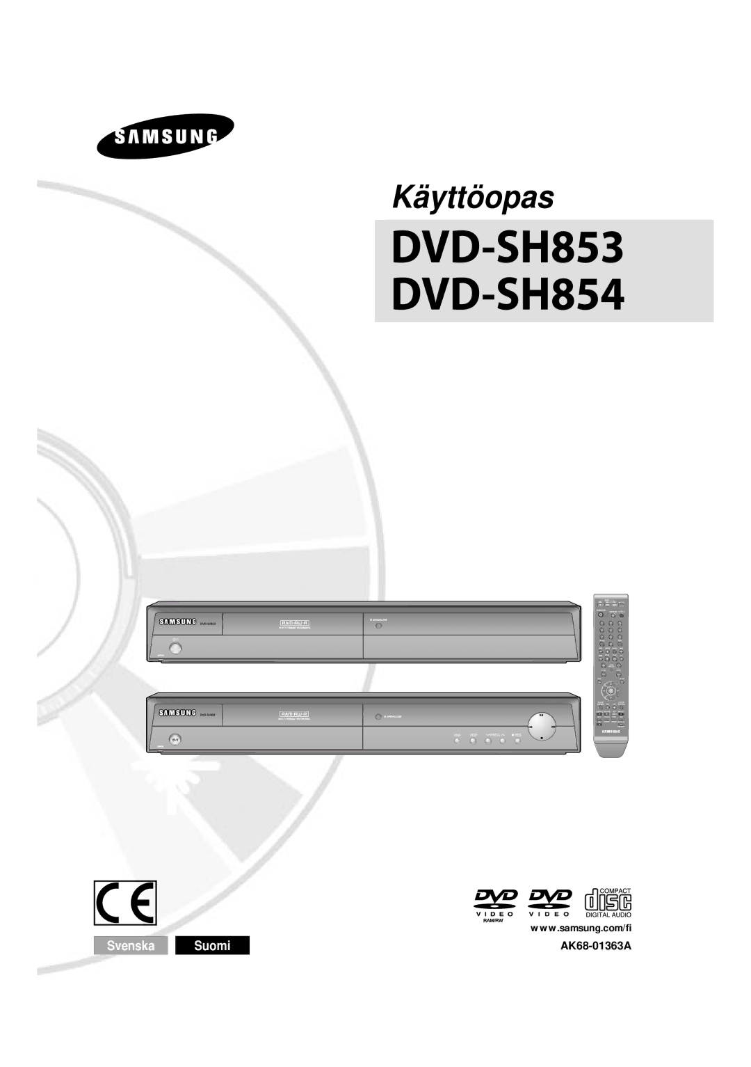 Samsung DVD-SH853/XEE manual DVD-SH853 DVD-SH854 