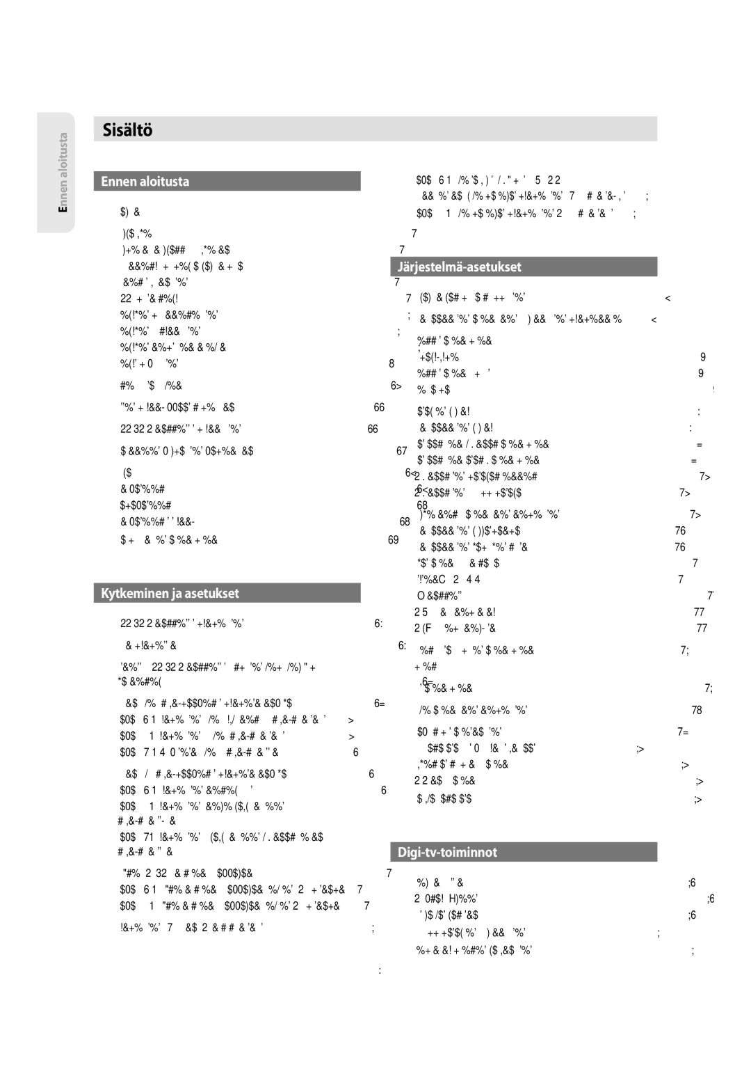 Samsung DVD-SH853/XEE manual Sisältö 