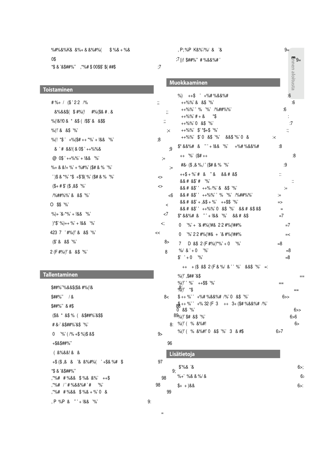 Samsung DVD-SH853/XEE manual Lisätietoja 