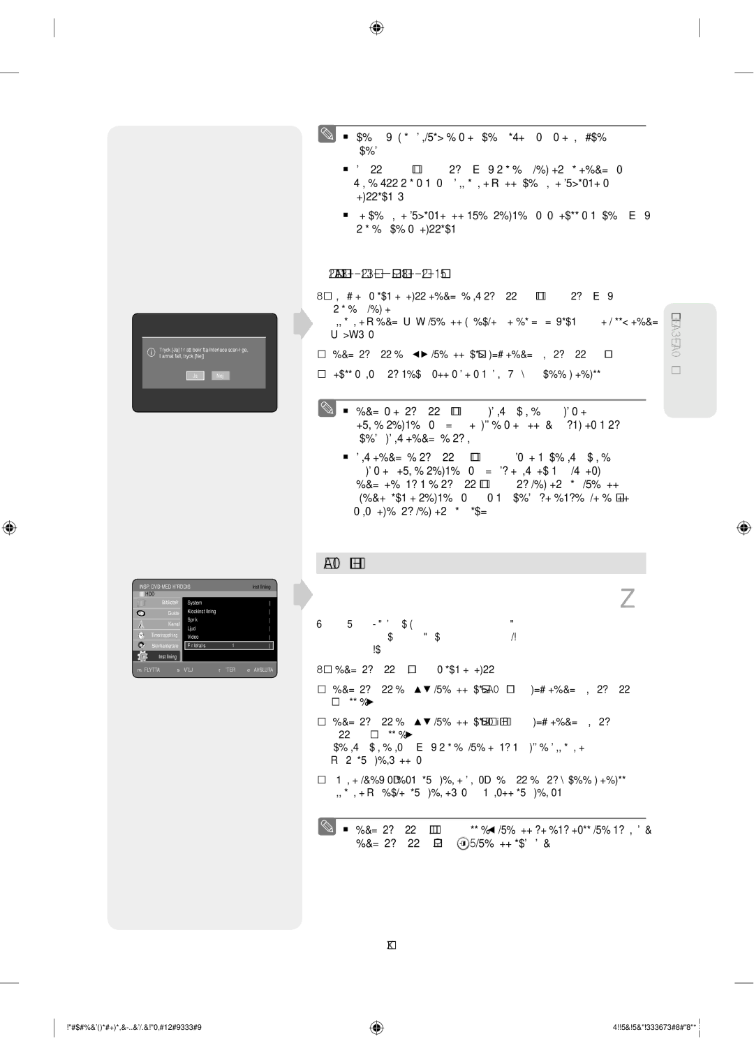 Samsung DVD-SH853/XEE manual Ställa in barnlås, Avbryta Progressive scan progressivskanning 