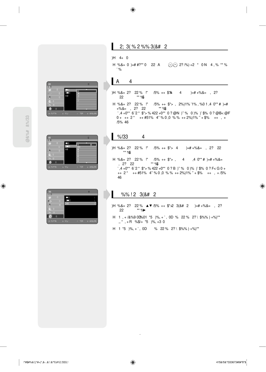 Samsung DVD-SH853/XEE manual Om du glömt ditt lösenord, Programnivå, Ställa in DVD-nivå, Om att ändra lösenord 