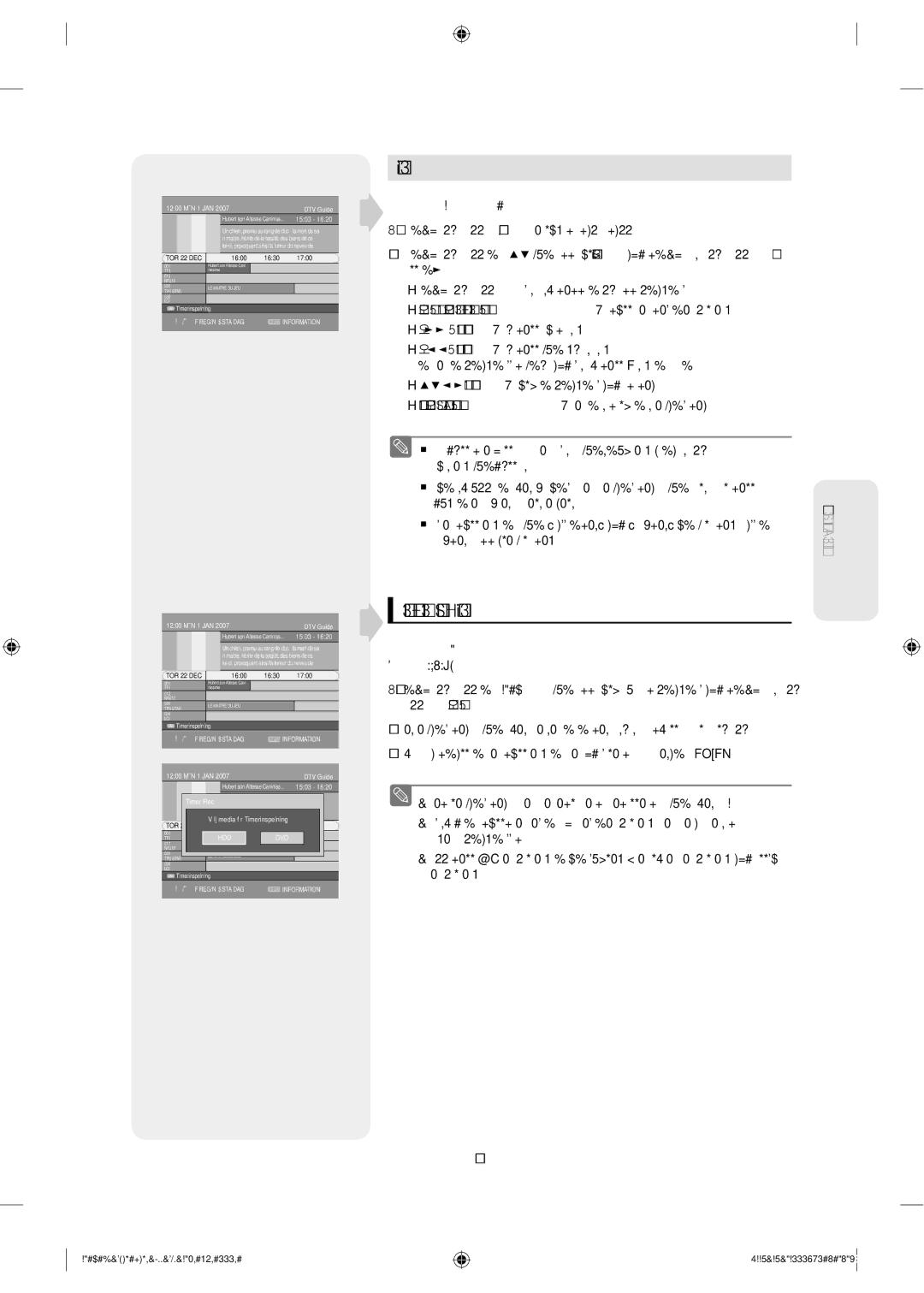 Samsung DVD-SH853/XEE manual Guide, Timerinspelning för guide, Röda knapp Timerinspelning Ställa in timerinspelning 