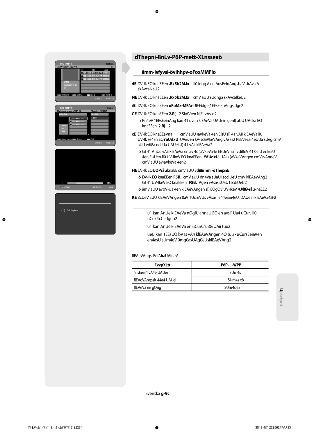 Samsung DVD-SH853/XEE manual Kopiera från DVD till hårddisk, Att använda knappen Titellist 