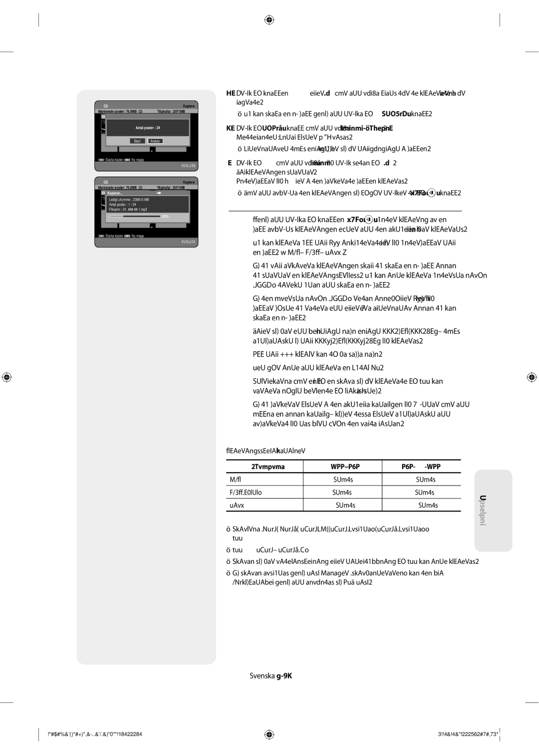 Samsung DVD-SH853/XEE manual  Om du markerar poster i den aktuella katalogen och, Contents, Stöds 