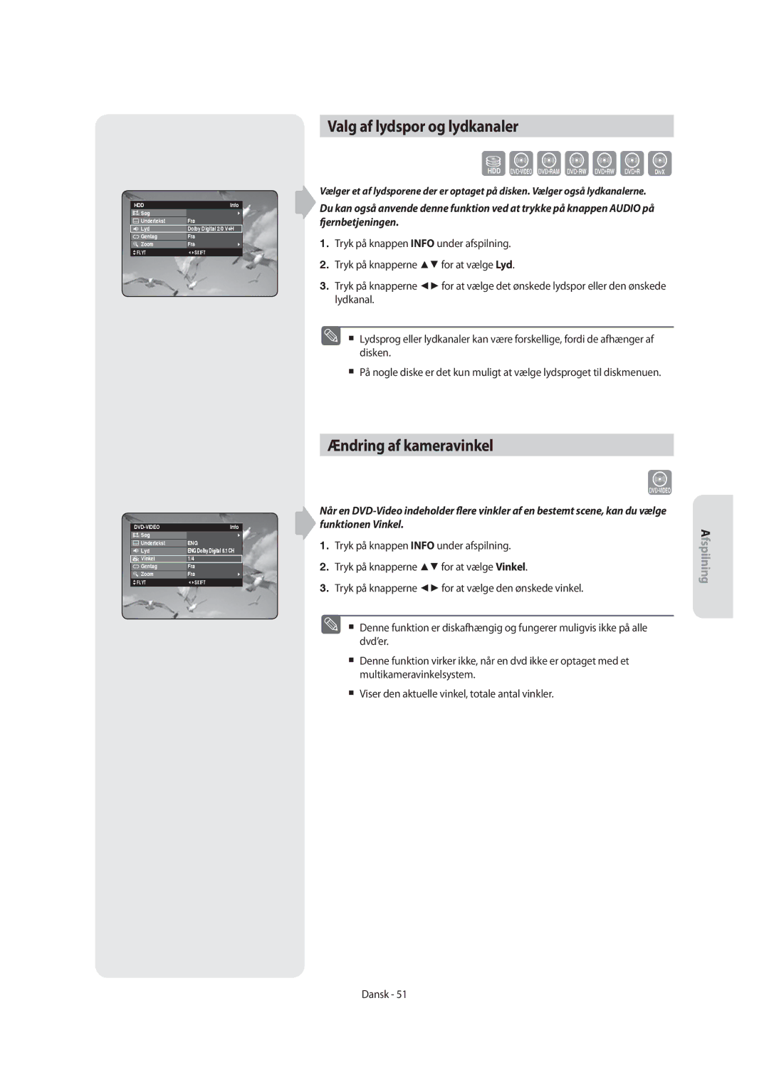 Samsung DVD-SH855/XEE manual Szxckld, Valg af lydspor og lydkanaler, Ændring af kameravinkel, Søg Undertekst 