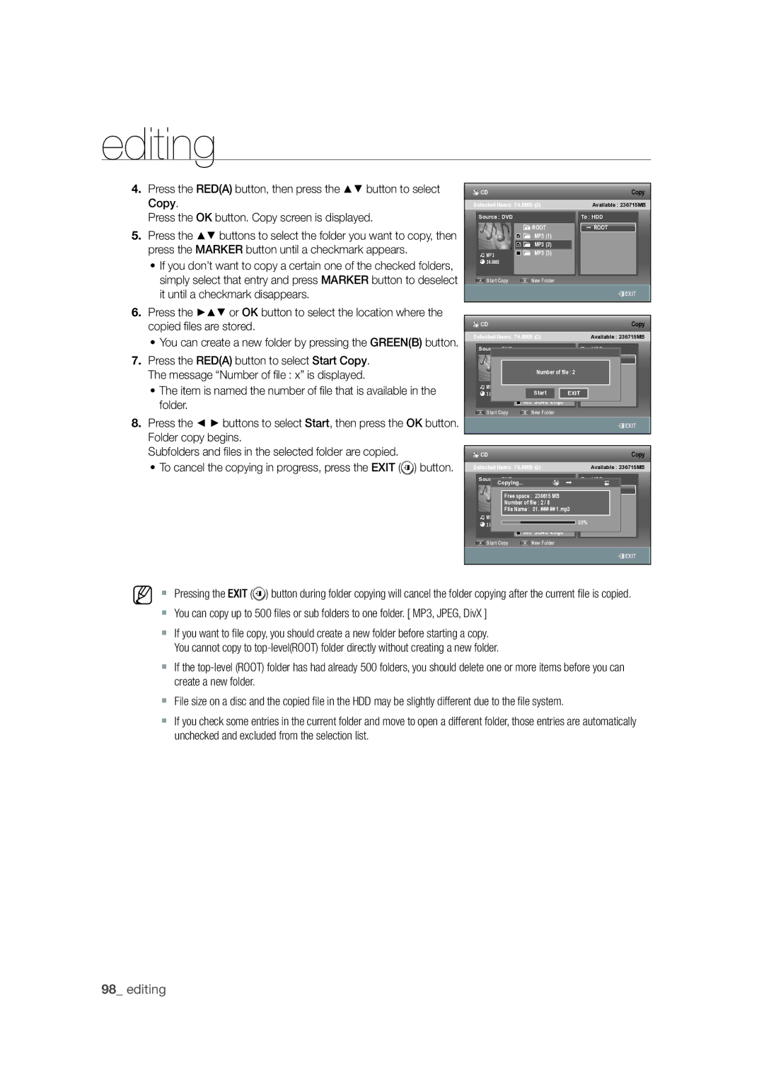 Samsung DVD-SH873M/XEU manual Available 236715MB 