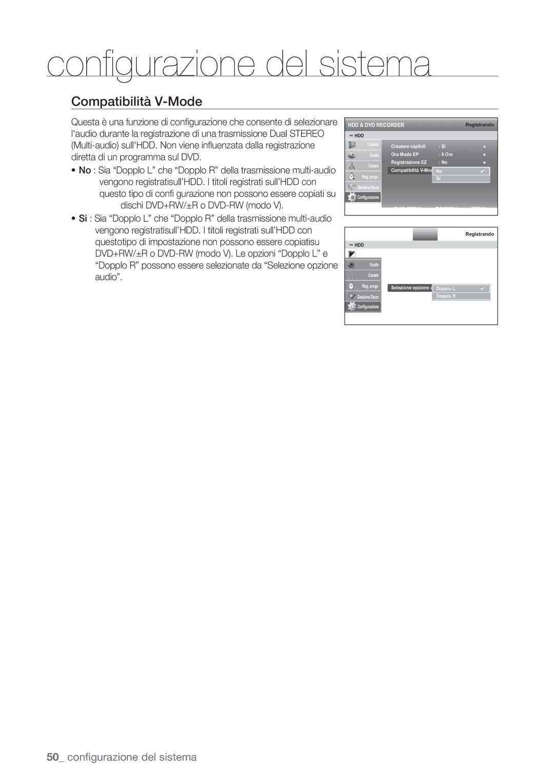 Samsung DVD-SH873/XET, DVD-SH873/XEF manual Compatibilità V-Mode 