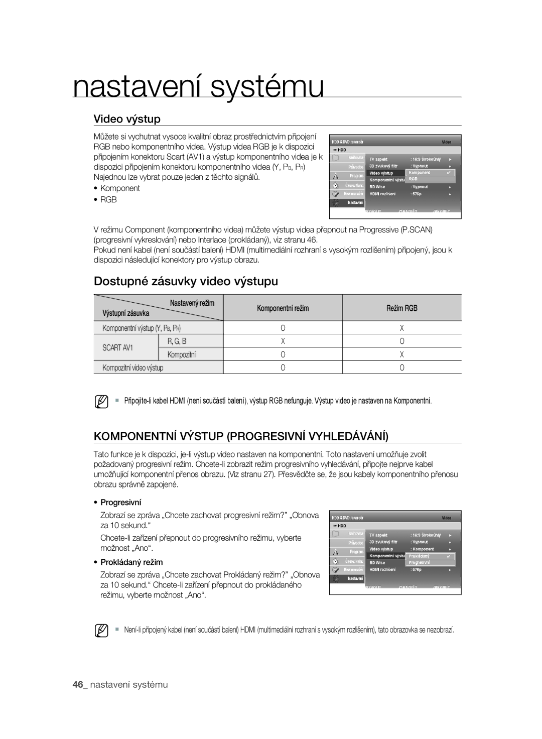 Samsung DVD-SH897A/EDC, DVD-SH893A/EDC, DVD-SH895A/EDC manual Video výstup, Rgb, Scart AV1 