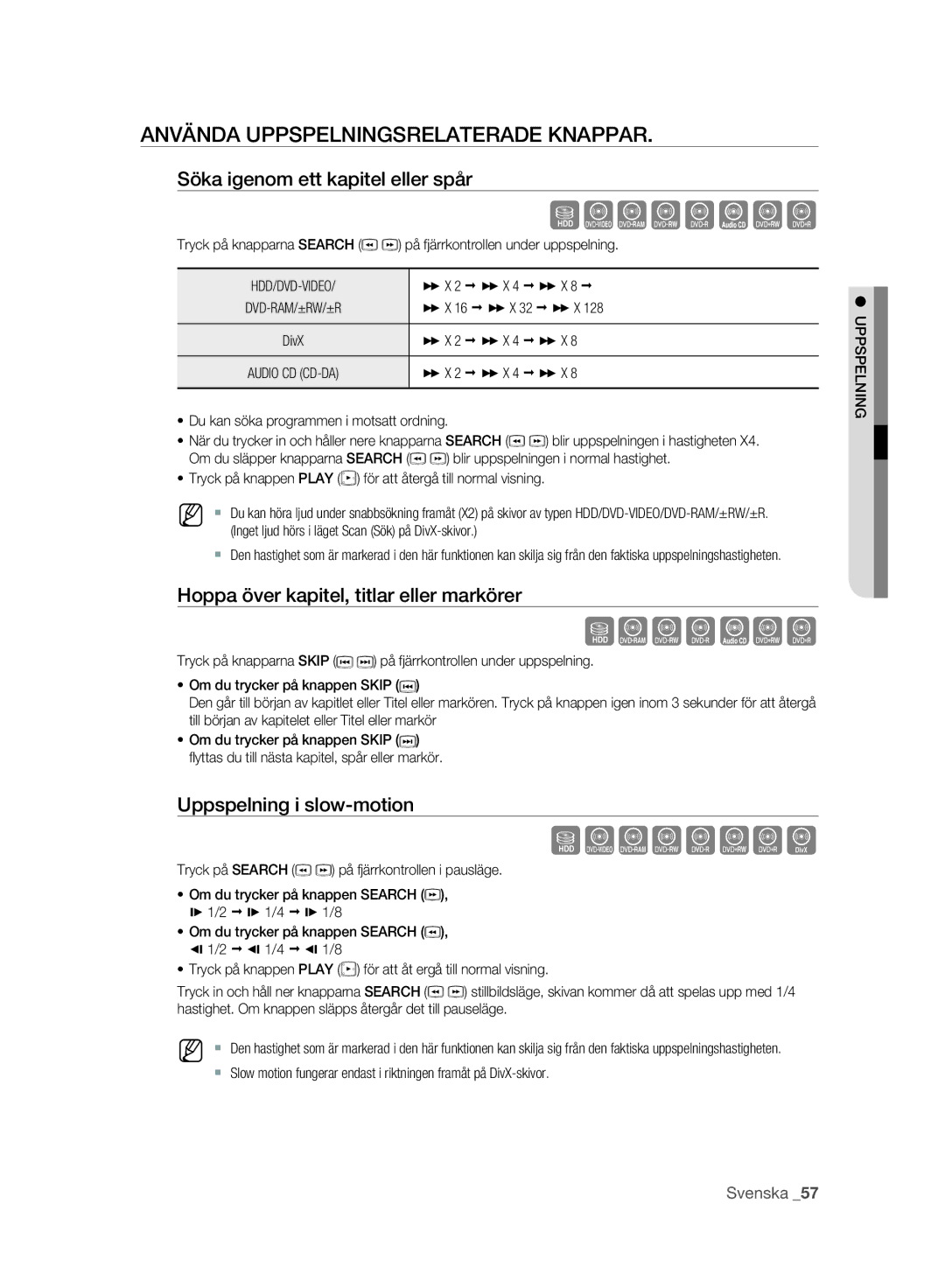 Samsung DVD-SH893A/XEE manual Szxcv KL, Sxcv KL, Szxcvkld, Använda Uppspelningsrelaterade Knappar 