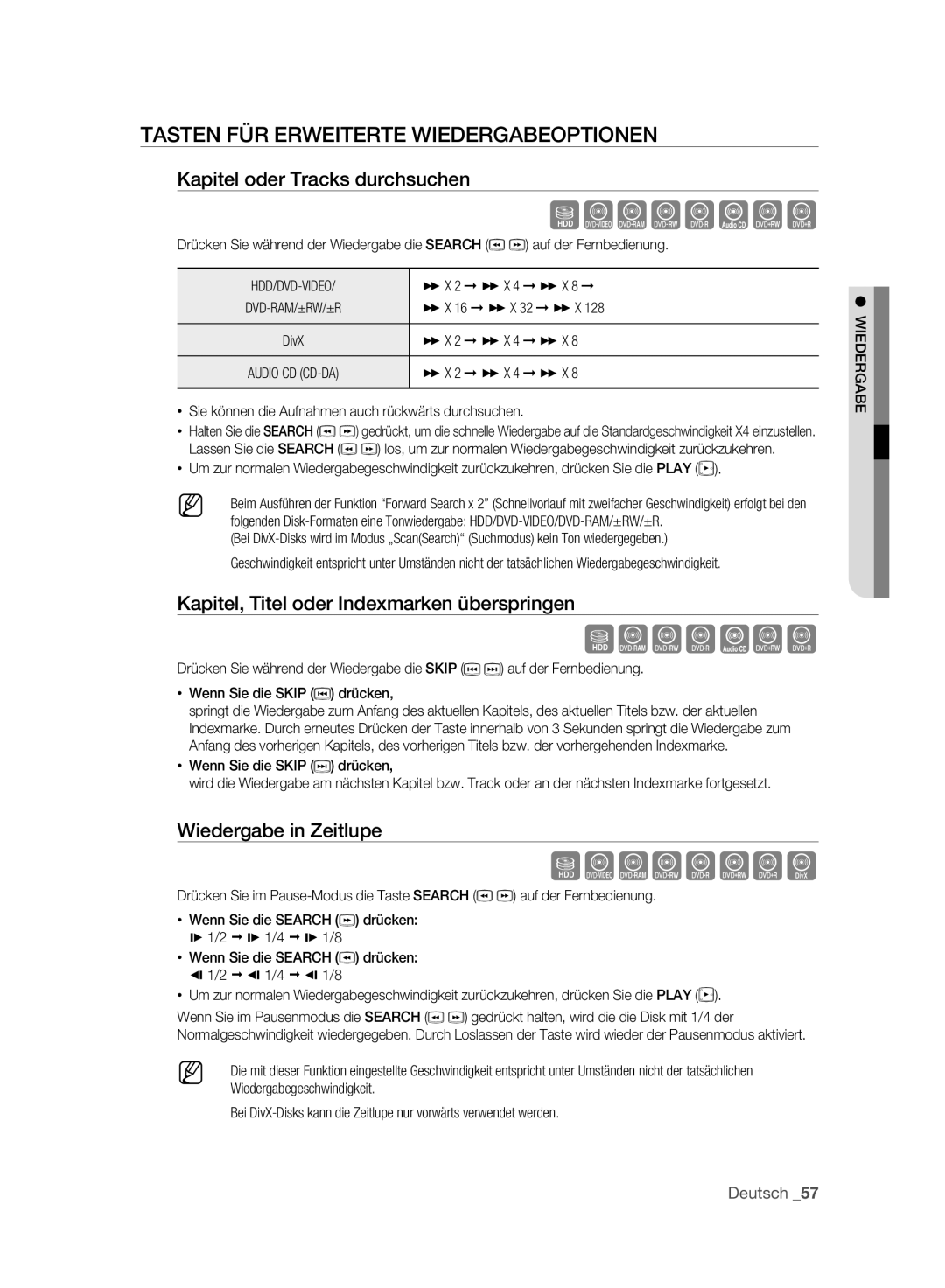 Samsung DVD-SH895A/XEG, DVD-SH893A/XEG manual Szxcv KL, Sxcv KL, Szxcvkld, Tasten FÜR Erweiterte Wiedergabeoptionen 