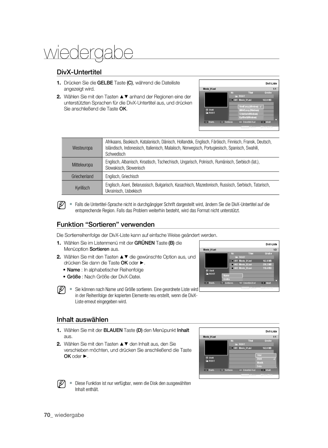 Samsung DVD-SH893A/XEG DivX-Untertitel, Schwedisch, Slowakisch, Slowenisch, Englisch, Griechisch, Ukrainisch, Usbekisch 