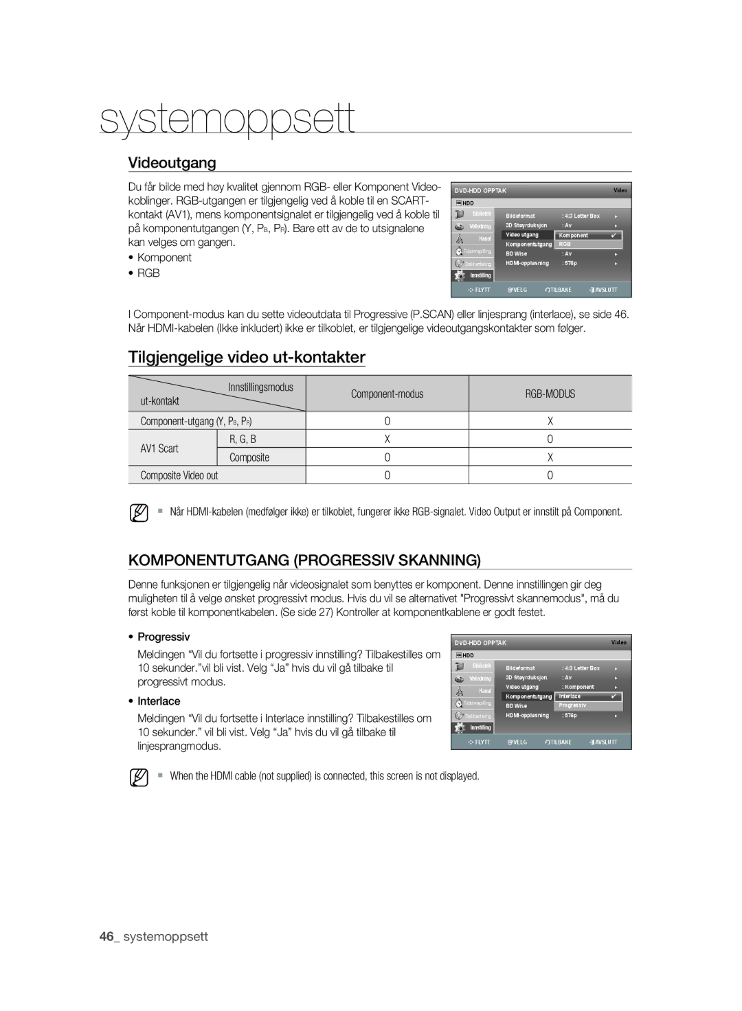 Samsung DVD-SH893/XEE, DVD-SH895/XEE manual Videoutgang 