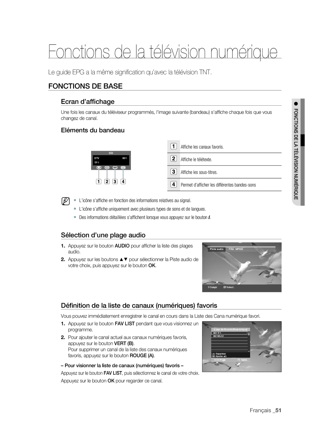 Samsung DVD-SH895A/XEF manual Fonctions DE Base, Ecran d’afﬁchage, Eléments du bandeau, Sélection d’une plage audio 