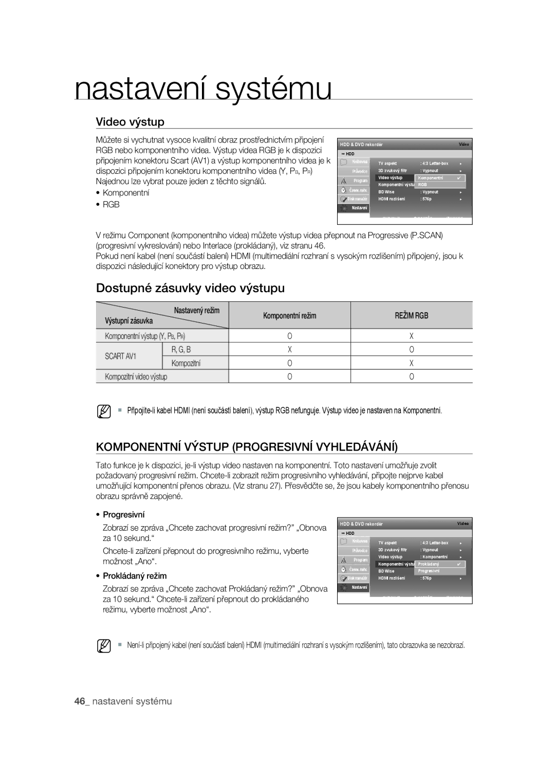 Samsung DVD-SH895/EDC, DVD-SH895/XEF, DVD-SH893/EDC, DVD-SH897/EDC manual Video výstup, Rgb, Scart AV1 