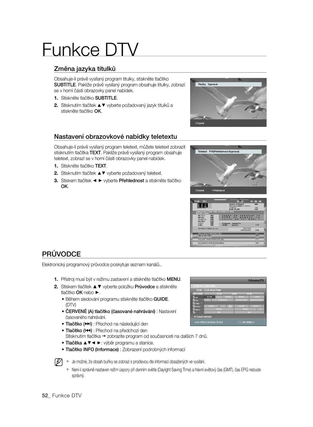 Samsung DVD-SH895/XEF, DVD-SH893/EDC, DVD-SH895/EDC Průvodce, Změna jazyka titulků, Nastavení obrazovkové nabídky teletextu 