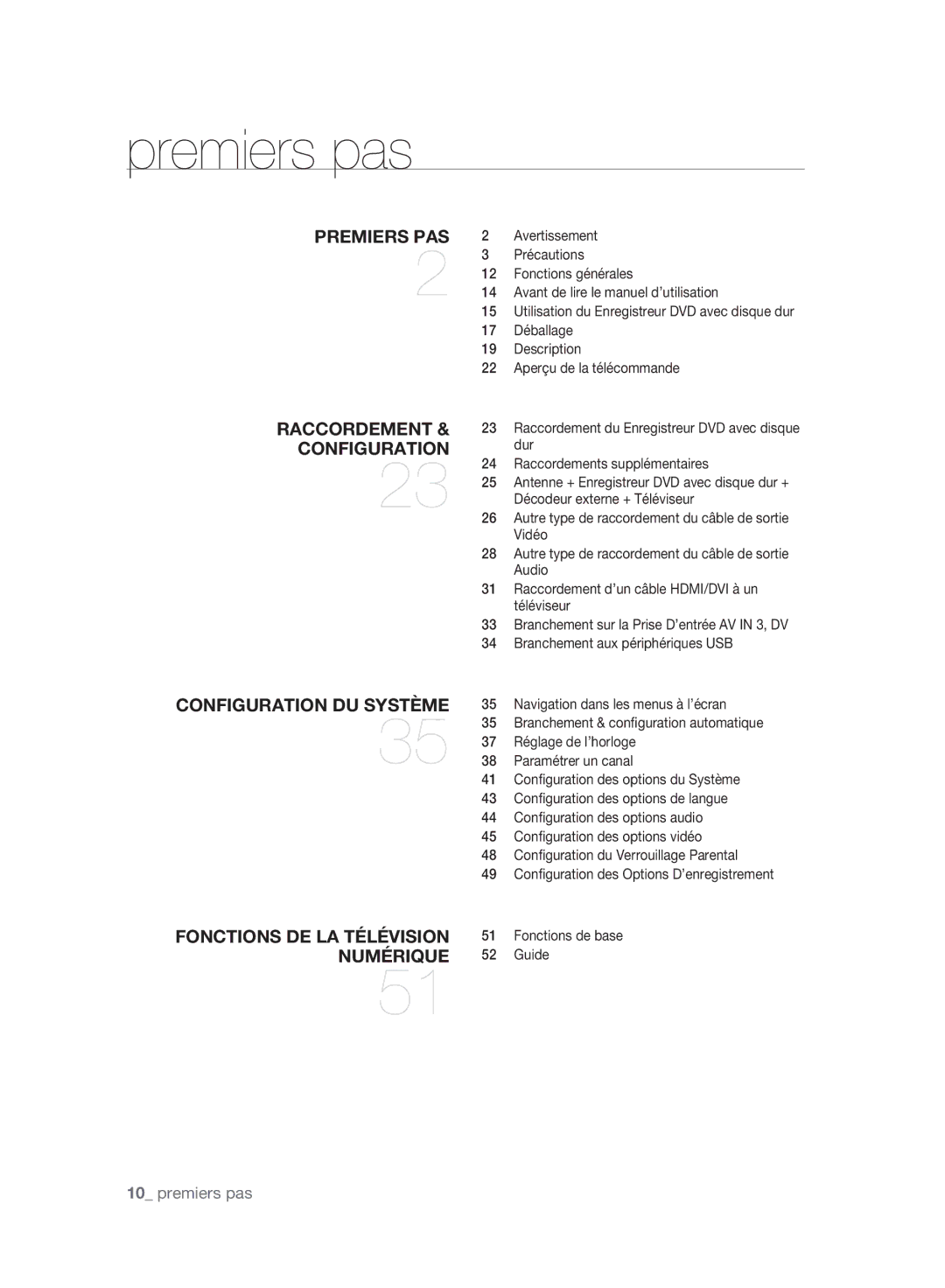 Samsung DVD-SH897/XEF Avertissement, Précautions, Fonctions générales, Avant de lire le manuel d’utilisation, Déballage 