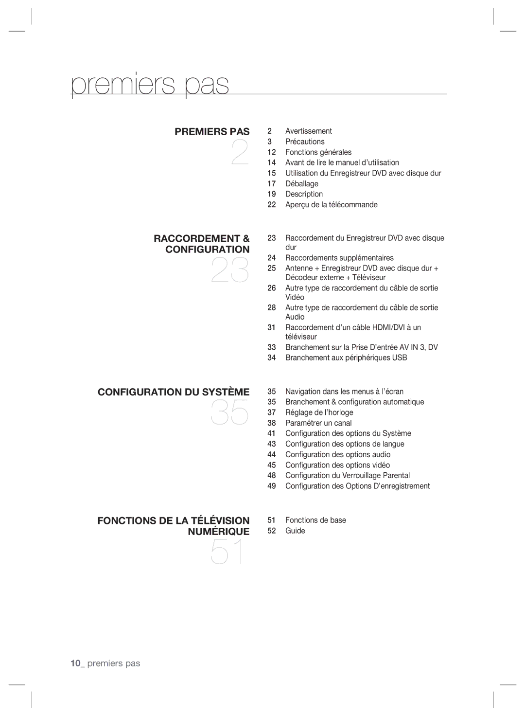 Samsung DVD-SH897/XEF Avertissement, Précautions, Fonctions générales, Avant de lire le manuel d’utilisation, Déballage 